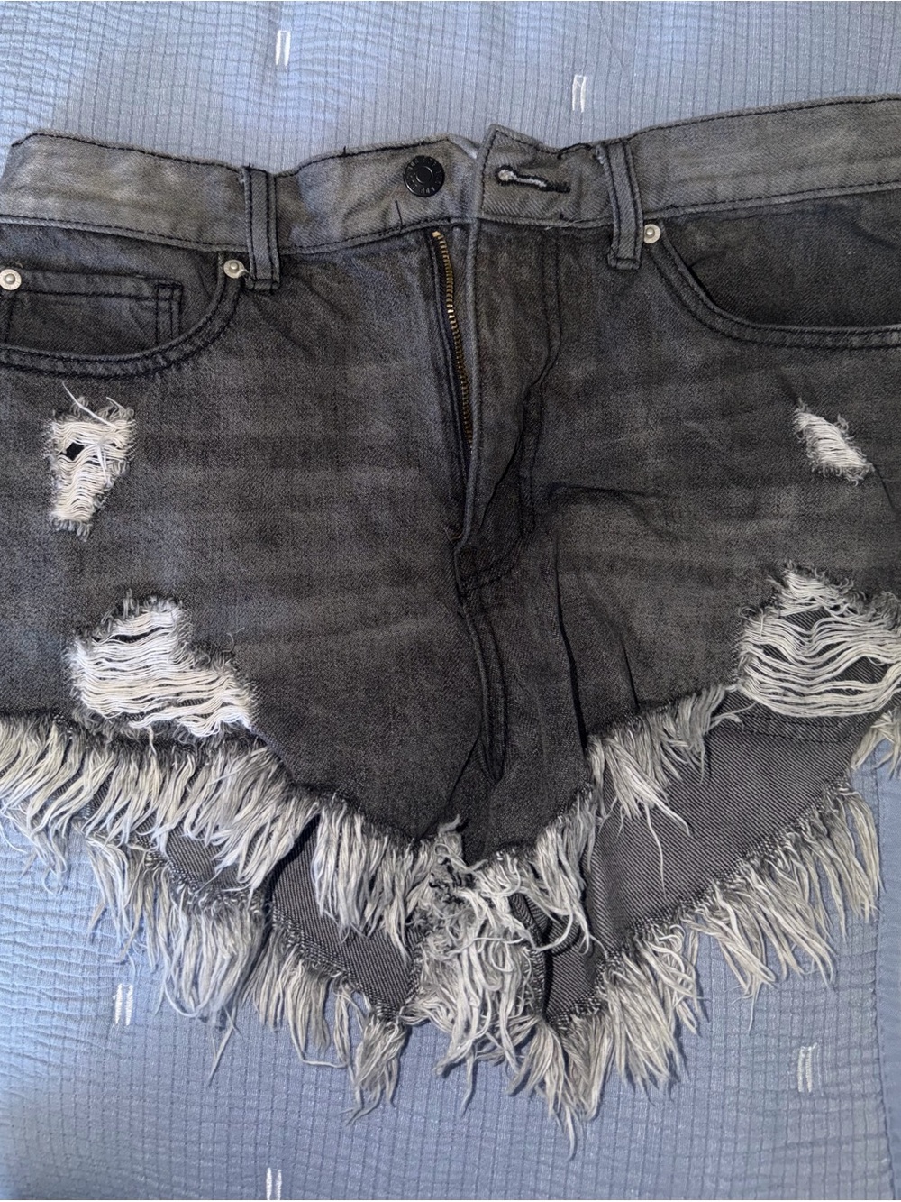 BDG High-Rise Cheeky Gray Denim Shorts